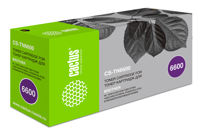 Cactus CS-TN6600 TN-6600 черный (6000стр.) для Brother HL-1030/1230/1240/1250/1270N/1440/1450