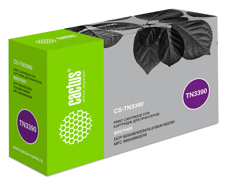 Cactus CS-TN3390 TN-3390 черный (12000стр.) для Brother DCP-8250/8250DN/HL6180/6180DW/MFC-8950