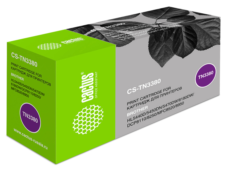Cactus CS-TN3380 TN-3380 черный (8000стр.) для Brother HL-5440D/5450DN/5470DW/6180DW/DCP8110/8250/MFC-8520/8950