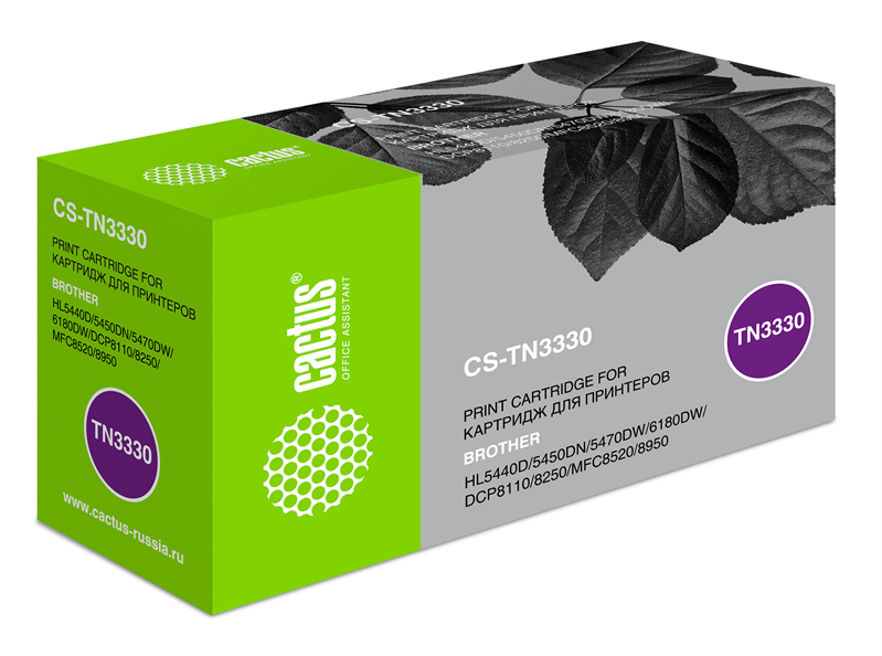 Cactus CS-TN3330 TN-3330 черный (3000стр.) для Brother HL-5440D/5450DN/5470DW/6180DW/DCP8110/8250/MFC-8520/8950