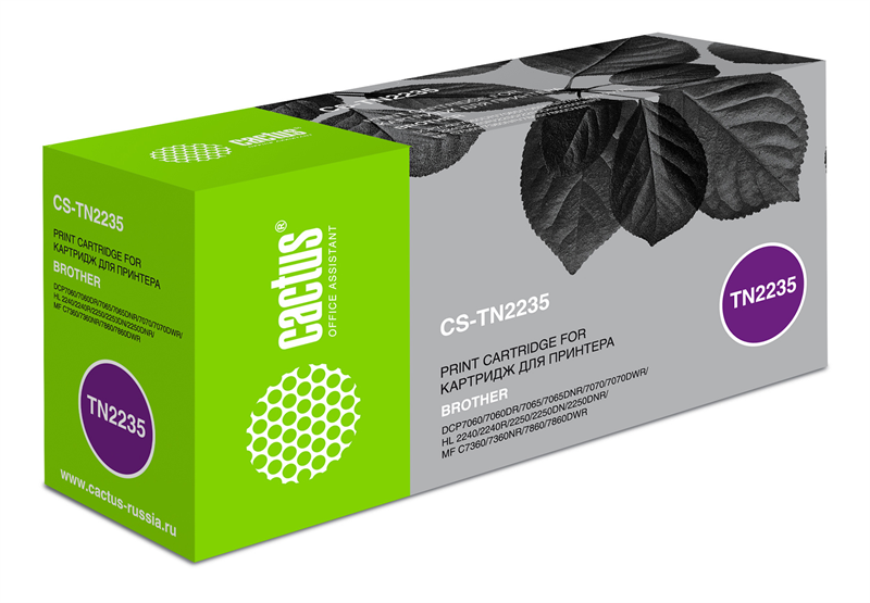 Cactus CS-TN2235 TN-2235 черный (1200стр.) для Brother DCP7060/7060DR/7065/7065DNR/7070/7070DWR/HL-2240/2240R/2250/2250DN/2250DNR/MFC-7360/7360NR/7860/7860DWR