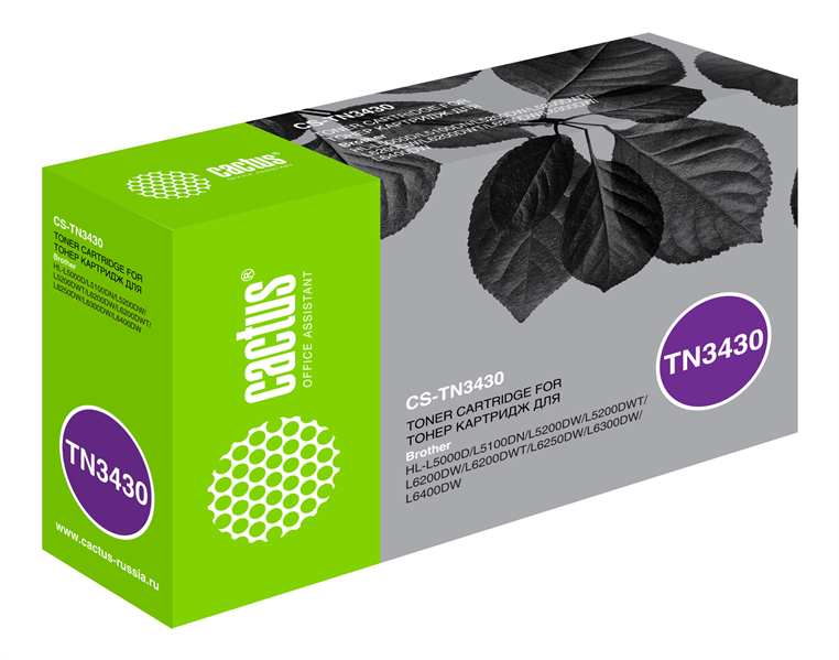 Cactus CS-TN3430 TN-3430 черный (3000стр.) для Brother HL L5000/5100/5200/6250/6300/6400