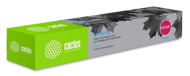 Cactus CS-EXV34C C-EXV34 C голубой (19000стр.) для Canon IR Advance C2030L/C2030i/C2020L/C2020i/C2025i