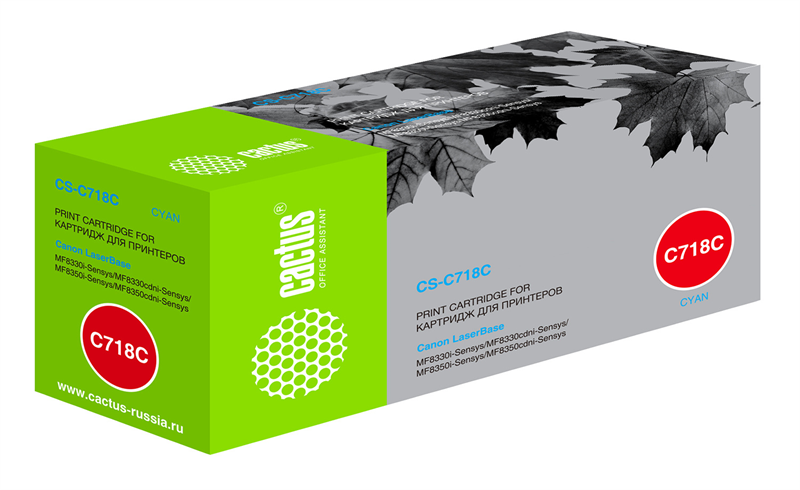 Cactus CS-C718С CS-C718C 718 C голубой (2900стр.) для Canon i-Sensys MF8330/MF8340/MF8350/MF8360/MF8540/MF8580/LBP7200/7210/7660/7680