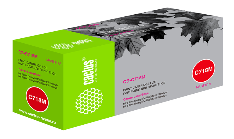 Cactus CS-C718М CS-C718M 718 M пурпурный (2900стр.) для Canon i-Sensys MF8330/MF8340/MF8350/MF8360/MF8540/MF8580/LBP7200/7210/7660/7680