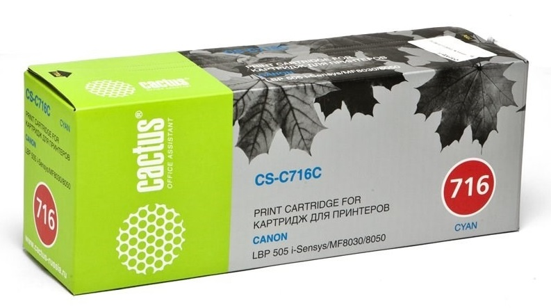 Cactus CS-C716C 716 C голубой (1500стр.) для Canon i-Sensys MF8030/MF8030cn/MF8050/LBP 5050