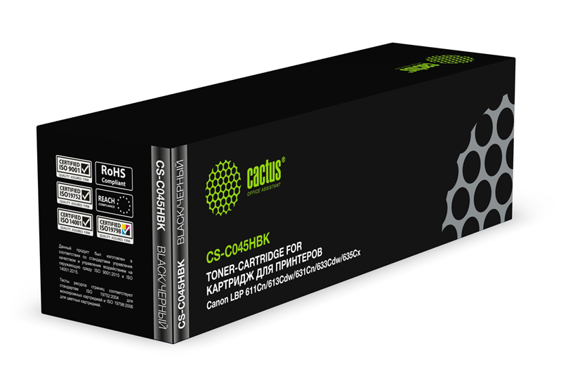 Cactus CS-C045HBK 045 H BK черный (2800стр.) для Canon LBP 611Cn/613Cdw/631Cn/633Cdw/635Cx