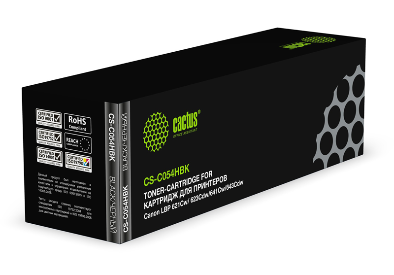 Cactus CS-C054HBK 054 BK черный (3100стр.) для Canon LBP 621Cw/ 623Cdw/641Cw/643Cdw