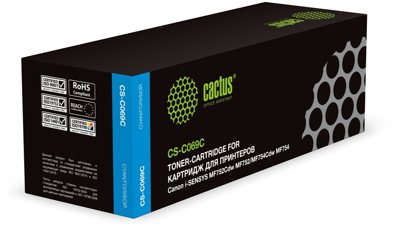 Cactus CS-C069C 069 голубой (1900стр.) для Canon i-SENSYS MF752Cdw MF752/MF754Cdw