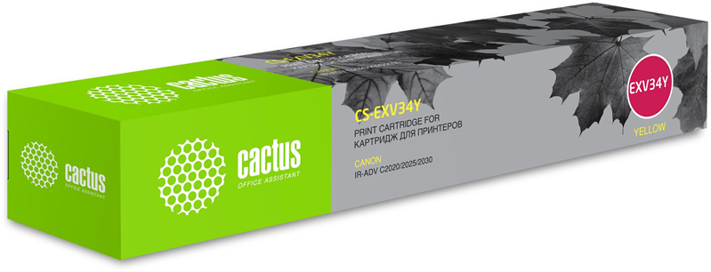 Cactus CS-EXV34Y C-EXV34 Y желтый (19000стр.) для Canon IR Advance C2030L/C2030i/C2020L/C2020i/C2025i