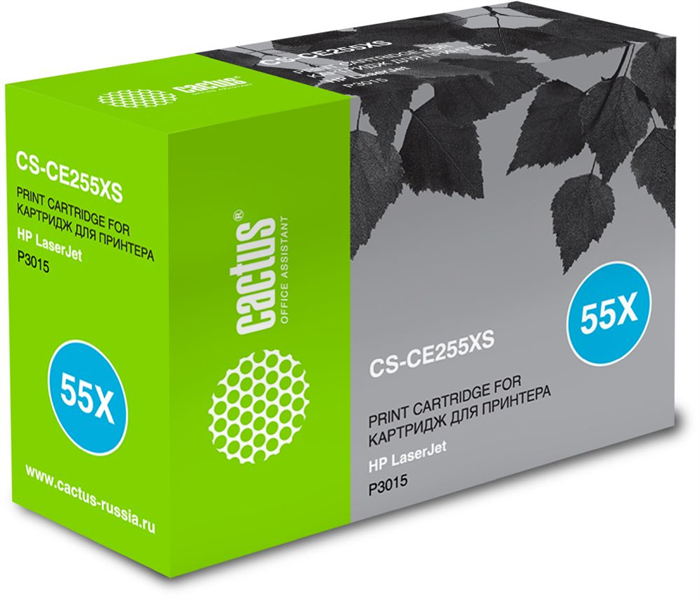 Cactus CS-CE255XS CE255X черный (12500стр.) для HP LJ P3015