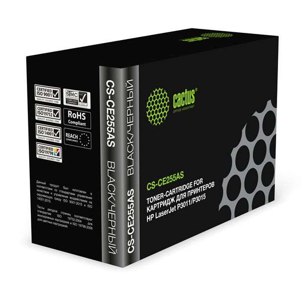 Cactus CS-CE255AS CE255A черный (6000стр.) для HP LJ P3011/P3015