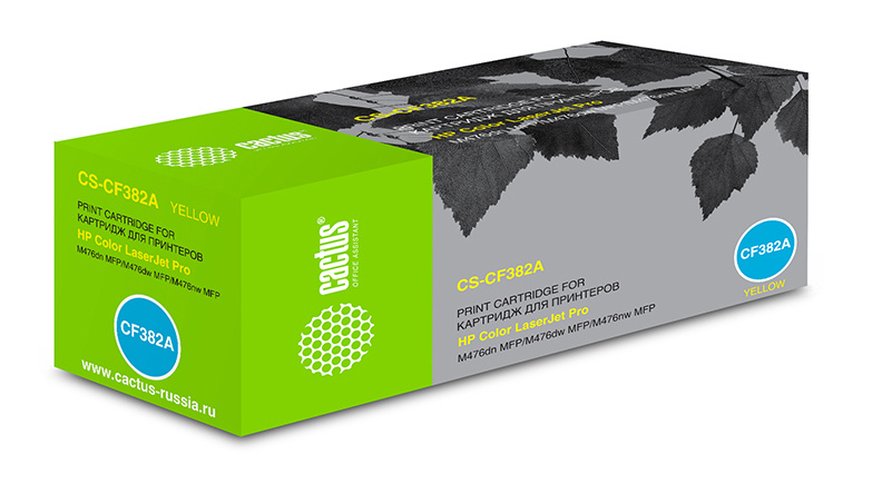 Cactus CS-CF382A CF382A желтый (2700стр.) для HP LJ Pro M476dn/M476nw/M476dw