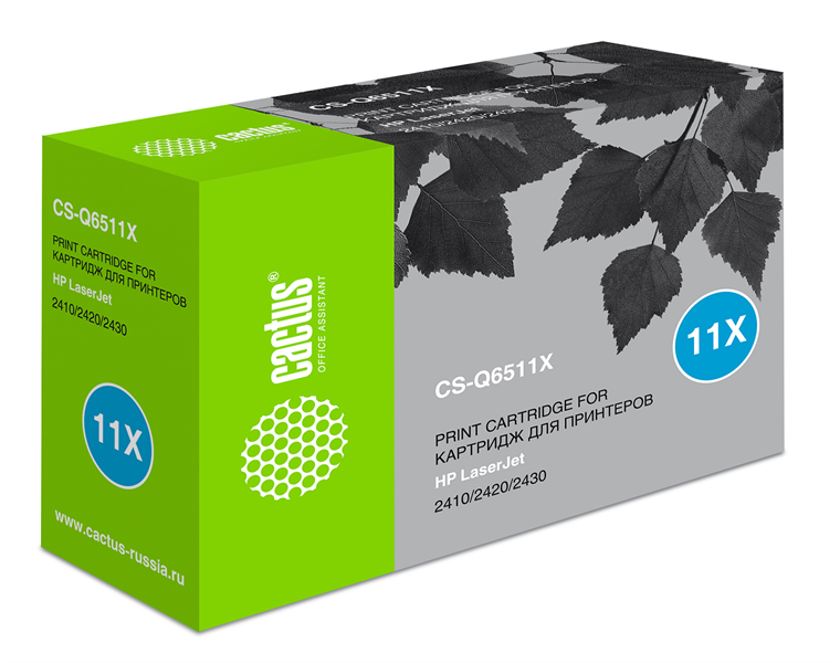 Cactus CS-Q6511X Q6511X черный (12000стр.) для HP LJ 2410/2420/2420DN/2430