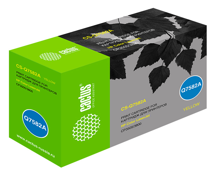 Cactus CS-Q7582A Q7582A желтый (6000стр.) для HP LJ CP3505/3800