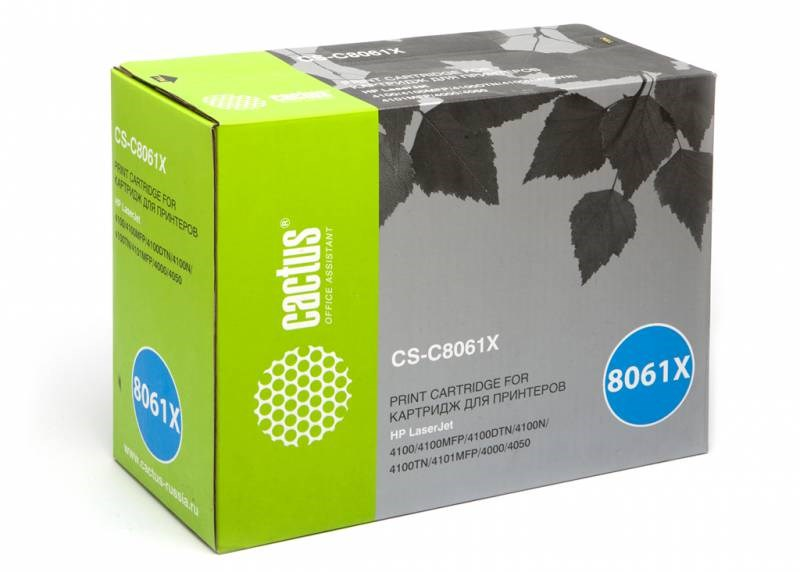 Cactus CS-C8061X C8061X черный (10000стр.) для HP LJ 4100/4000/4050