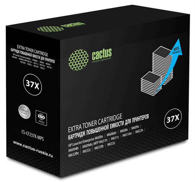 Cactus CS-CF237X-MPS CF237YX черный (50000стр.) для HP LJ M608n/M608dn/M609x/M631h/M631z/M632h