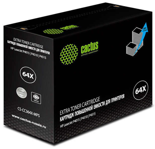 Cactus CS-CC364X-MPS CC364XX черный (30000стр.) для HP LJ P4015/P4515
