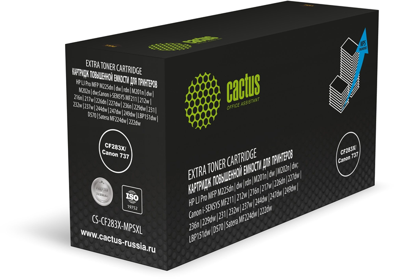 Cactus CS-CF283X-MPSXL CF283X/Canon 737 черный (8000стр.) для HP LJ Pro MFP M225dn/dw/rdn/M201n/dw/M202n/dw;Canon i-SENSYS MF211/212w/216n/217w/226dn/227dw/236n/229dw/231/232w/237w/244dw/247dw/249dw/L