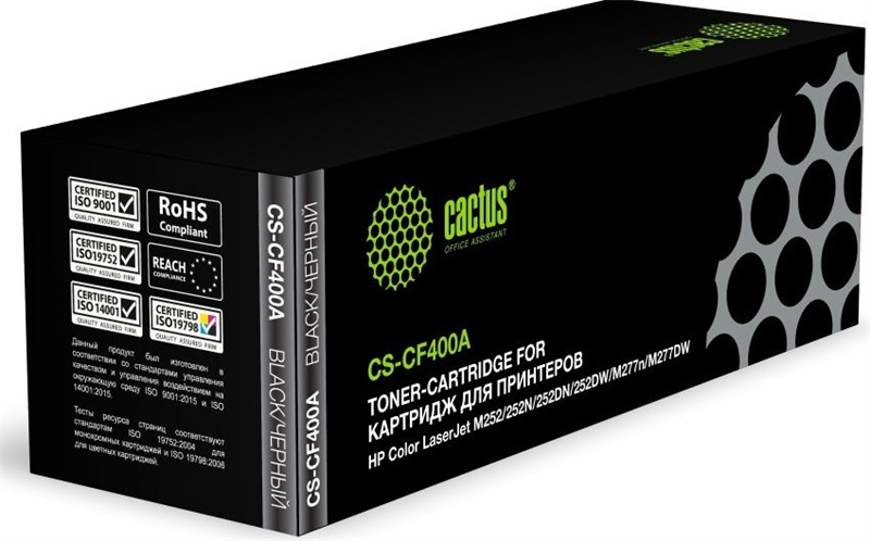 Cactus CS-CF400A CF400A черный (1500стр.) для HP CLJ M252/252N/252DN/252DW/M277n/M277DW