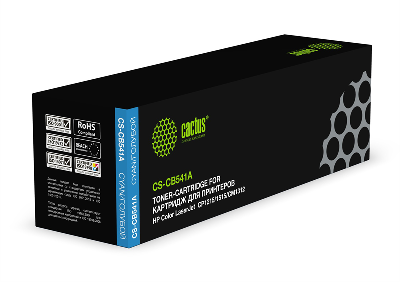Cactus CS-CB541A CB541A голубой (1400стр.) для HP CLJ CP1215/1515/CM1312