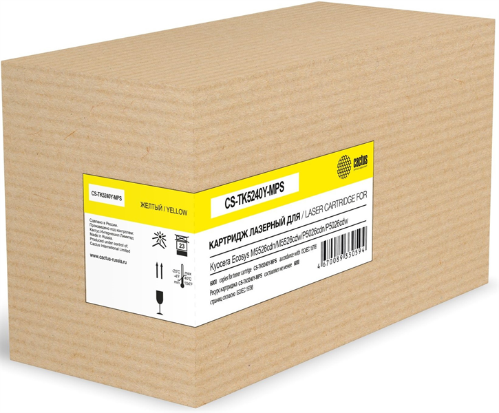 Cactus CS-TK5240Y-MPS желтый (6000стр.) для Kyocera Ecosys M5526cdn/M5526cdw/P5026cdn/P5026cdw