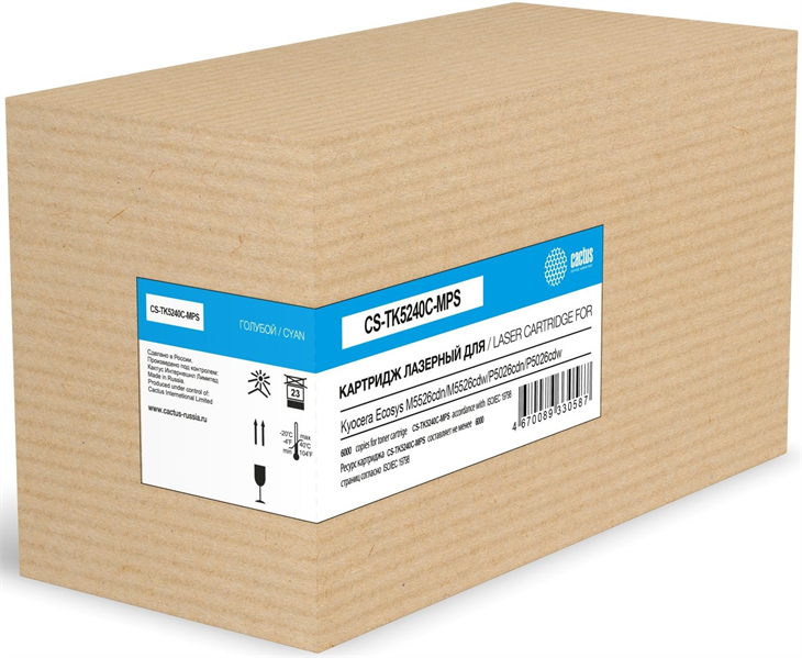 Cactus CS-TK5240C-MPS TK-5240C голубой (6000стр.) для Kyocera Ecosys M5526cdn/M5526cdw/P5026cdn/P5026cdw