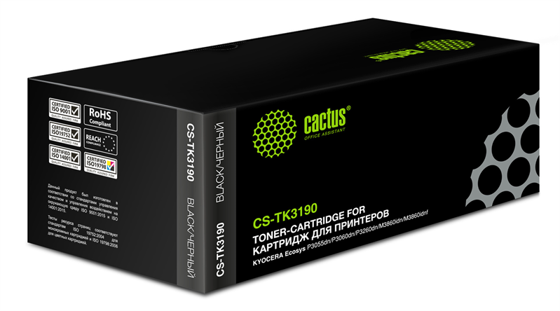 Cactus CS-TK3190 TK-3190 черный (25000стр.) для Kyocera Ecosys P3055dn/P3060dn