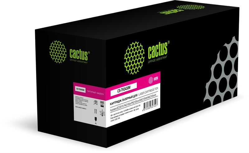 Cactus CS-TK5430M TK-5430M пурпурный (1250стр.) для Kyocera Ecosys PA2100cx/PA2100cwx/MA2100cfx/MA2100cwfx