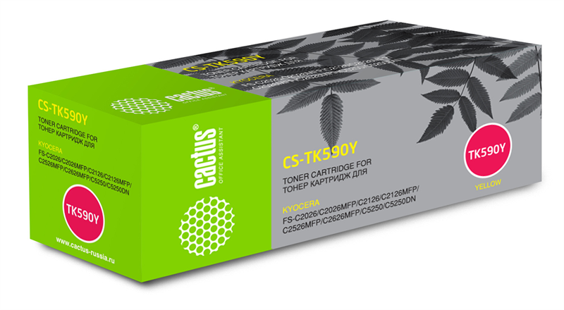 Cactus CS-TK590Y TK-590Y желтый (5000стр.) для Kyocera FS-C2026MFP/C2126MFP/C2526MFP/C2626MFP/C5250DN