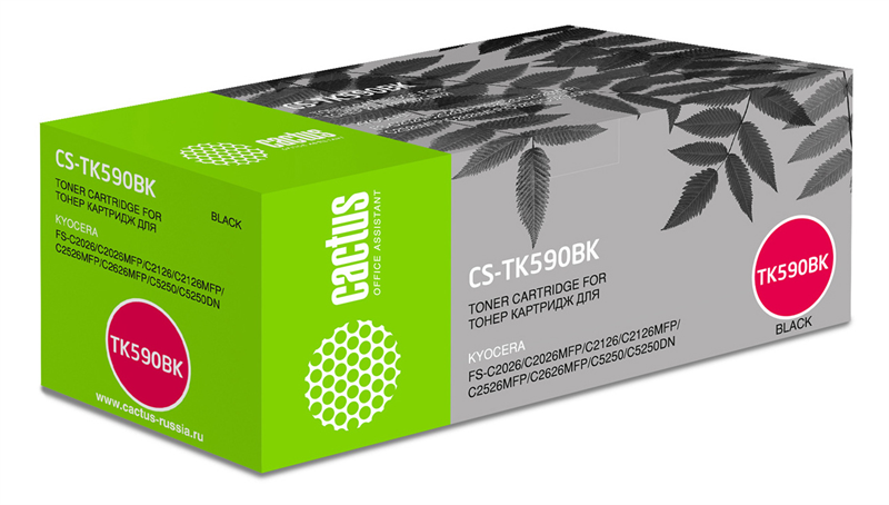 Cactus CS-TK590BK TK-590K черный (7000стр.) для Kyocera FS-C2026MFP/C2126MFP/C2526MFP/C2626MFP/C5250DN