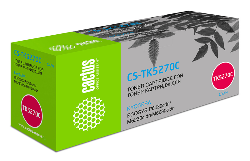 Cactus CS-TK5270C TK-5270C голубой (6000стр.) для Kyocera Ecosys P6230cdn/M6230cidn/M6630cidn