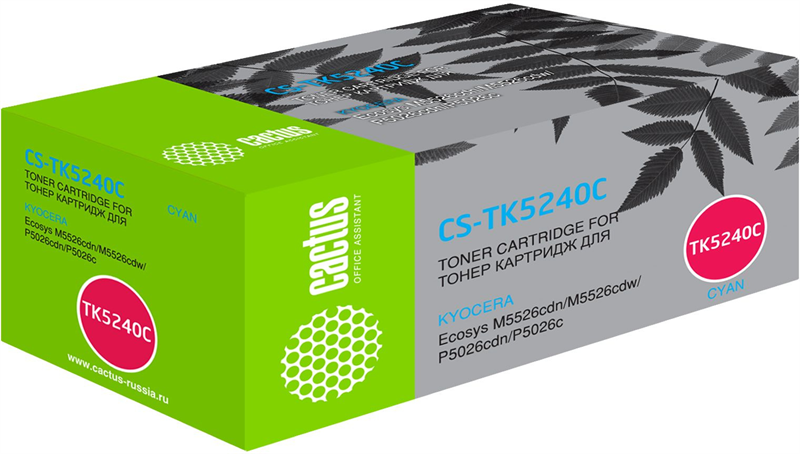 Cactus CS-TK5240C TK-5240C голубой (3000стр.) для Kyocera Ecosys M5526cdn/M5526cdw/P5026cdn/P5026cdw