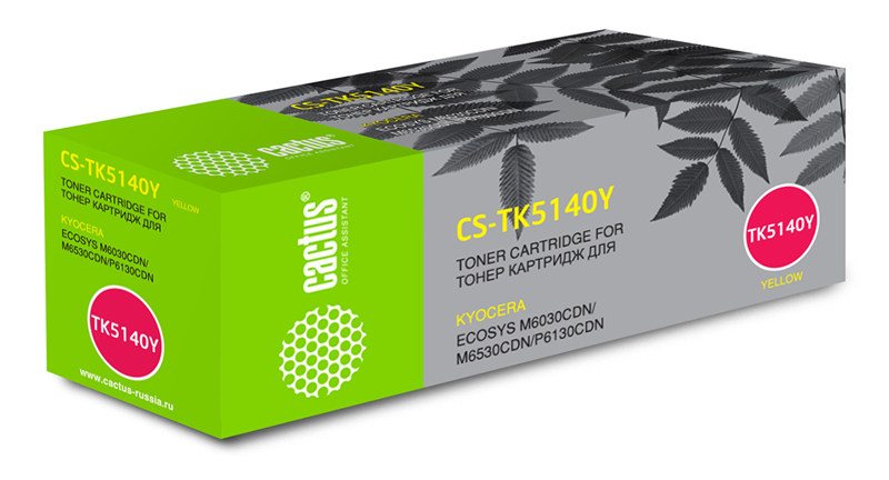 Cactus CS-TK5140Y TK-5140Y желтый (5000стр.) для Kyocera Ecosys M6030cdn/M6530cdn/P6130cdn