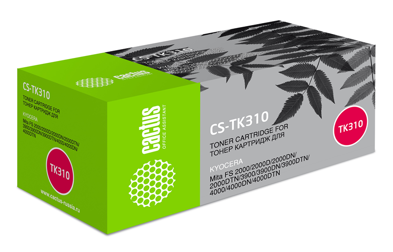 Cactus CS-TK310 TK-310 черный (12000стр.) для Kyocera Mita FS 2000/2000D/2000DN/2000DTN/3900/3900DN/3900DTN/4000