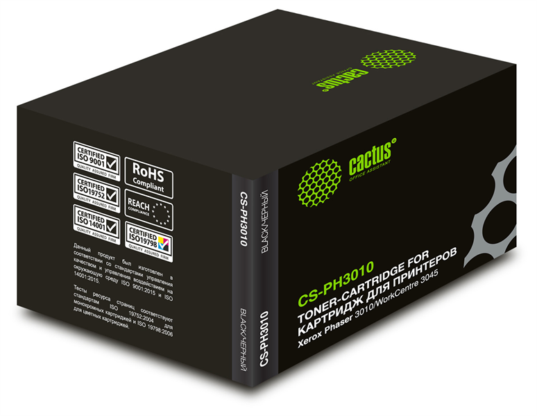 Cactus CS-PH3010 106R02181 черный (1000стр.) для Xerox Phaser 3010/WorkCentre 3045