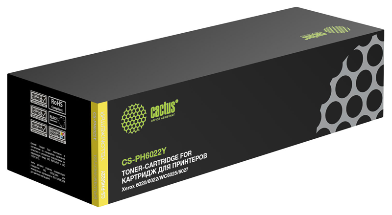 Cactus CS-PH6022Y 106R02762 желтый (1000стр.) для Xerox Phaser 6020/6022/WC 6025/6027