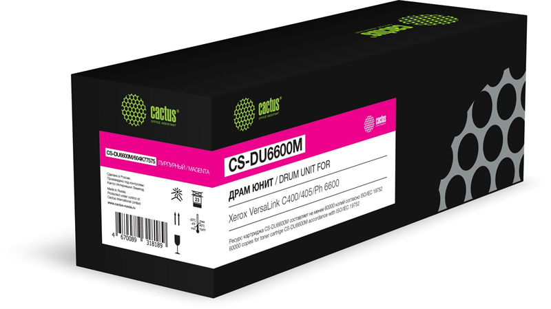 Cactus CS-DU6600M 604K77575 пурпурный цв:60000стр. для VersaLink C400/405/Ph 6600 Xerox