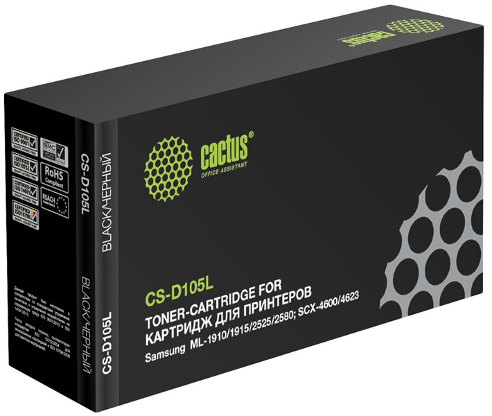 Cactus CS-D105L MLT-D105L черный (2500стр.) для Samsung ML-1910/1915/2525/2580/SCX-4600/4623/SF-650/650P
