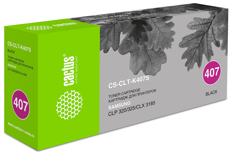 Cactus CS-CLT-K407S CLT-K407S черный (1500стр.) для Samsung CLP320/320n/325/CLX3185/3185n/3185fn
