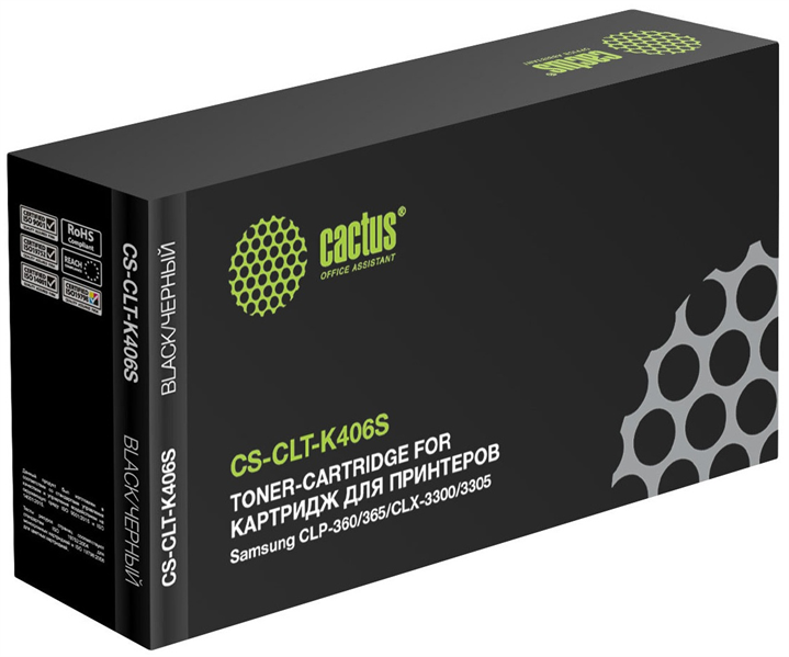 Cactus CS-CLT-K406S CLT-K406S черный (1500стр.) для Samsung CLP-360/365/CLX-3300/3305