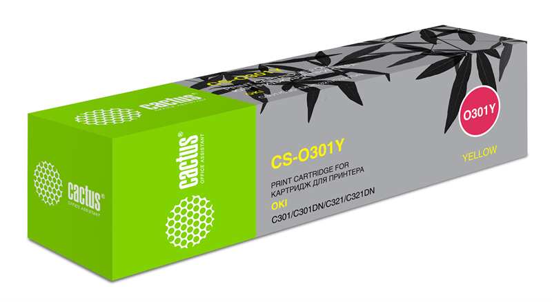 Cactus 44973541 CS-O301Y 44973541 желтый (1500стр.) для Oki C301/321