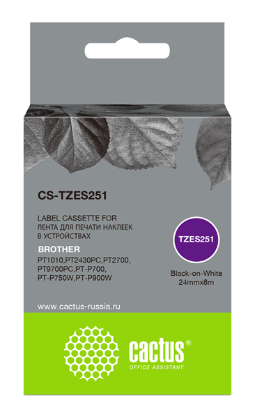 Cactus CS-TZES251 TZe-S251 черный для Brother 1010/1280/1280VP/2700VP