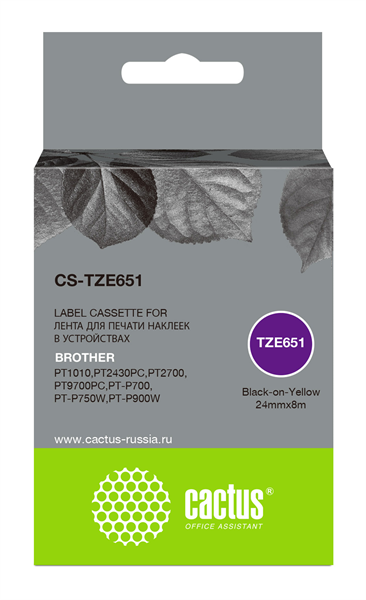 Cactus CS-TZE651 TZe-651 черный для Brother 1010/1280/1280VP/2700VP