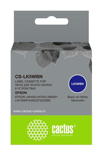 Cactus CS-LK5WBN черный для Epson LW300/LW400/LW700/LW600P/LW1000P