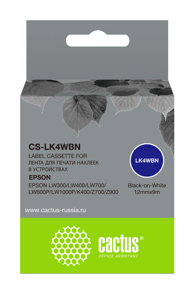 Cactus CS-LK4WBN для Epson LW300/LW400/LW700/LW600P/LW1000P/K400/Z700/Z900
