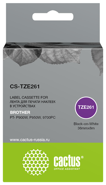 Cactus CS-TZE261 TZe-261 черный для Brother PT- P900W, P950W, 9700PC