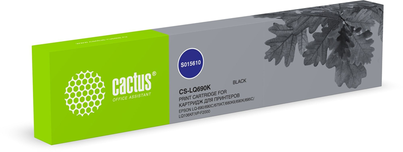 Cactus CS-LQ690K S015610 12.7x32 черный для Epson LQ-690/690C/675KT/680K/690K/695C/LQ106KF/VP-F2000