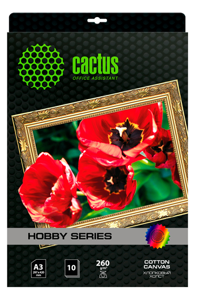 Cactus CS-CA326010 A3/260г/м2/10л./белый хлопок для струйной печати