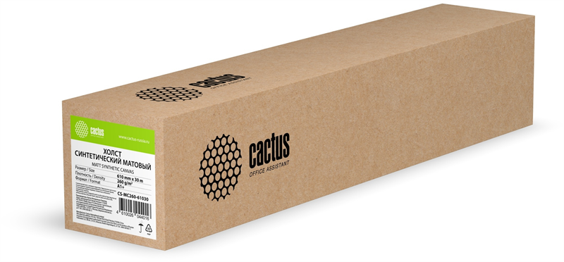 Cactus CS-MC260-61030 610мм-30м/260г/м2/белый матовое синтетика для струйной печати втулка:50.8мм (2")